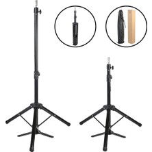 Moda Juan Kuaför Eğitim Mankeni Için Ayaklı Metal Tripod / Siyah + Taşıma Çantası