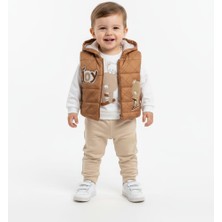 Gigi Giyim Scoter Ayı Baskılı 3'lü Erkek Çocuk Takım