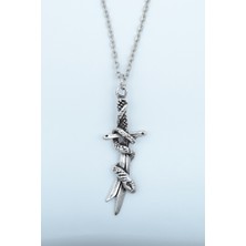 IDR Kılıç Gümüş Kaplama Düz Zincir Kolye