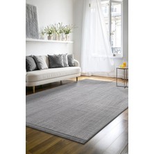 Saraz Halı Yalın Microfiber Bukle Dokuma Halı Antre Hol Kesme Halı Yolluk 5771 Gri