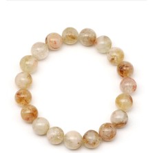 Taşmir Sitrin Doğal Taş Bileklik 10 mm Yuvarlak Kesim