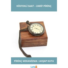 Letsii Ahşap Kutulu Zarif Pirinç Köstekli Saat