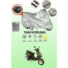 Dokaca Gri Arka Çanta Uyumlu Asya As 125 T-15 Uyumlu Motor Brandası, Koruyucu Örtü