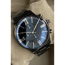 Leerybee Siyah Renk Çelik Kordon Erkek Kol Saati Pilli (Quartz) 1 ATM Suya Dayanıklı Metal Kasa