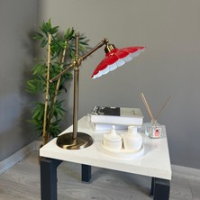 Bamyum Risso Kırmızı Masa Lambası Dekoratif Abajur Çocuk Odası Başucu Lambası Okuma Lambası