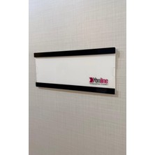 Yönline Kurumsal Logolu Kapı Isimliği Siyah Pleksi Değiştirilebilir Kolay Kullanım Kendinden Yapışkanlı