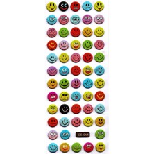 Limmy Sticker Kabartmalı Sticker Defter Planlayıcı Etiket (CB648) 16X7 Cm- Sevimli Emoji Gülenyüz