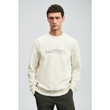 Lufian Erkek Luther Sweatshirt 112030171 Ekru