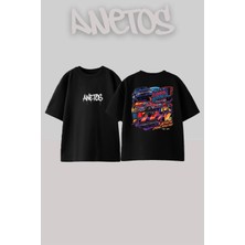 Anetos 2022 Adrl Tour Tasarım Sırt Baskılı Pamuk Siyah Oversize T-Shirt
