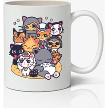 Toyaso Spirited Away Cats Totoro Hayao Miyazaki Kediler Temalı Beyaz Kupa Bardak Arkadaşa Sevgiliye Hediye