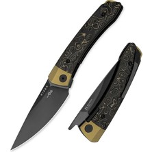Kizer Mini Momo | S90V | Titanium+Fat Carbon Camo Gold | KI3663A3