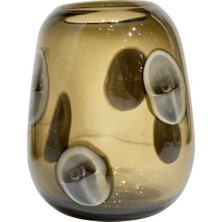 Lara Decor Kahve Sıcak Cam Desenli Vazo Küçük