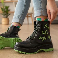 Ispartalılar 258 Ortopedik Bağcıklı Fermuarlı Kız Çocuk Bot Ayakkabı Kürklü Kız Çocuk Bot