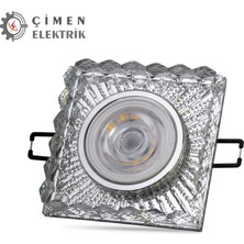 MCM Group Noas YL65 1737 Selen LED Çerçeveli 4000K Kare Kristal Cam Spot Kasa - Priz ve Anahtar Için Uyumlu Çerçeve