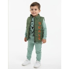 Gigi Giyim Brave Nakışlı Elyaf Yelekli 3'lü Erkek Çocuk Takım