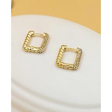 Nevoka Gold Kare Halka Küpe