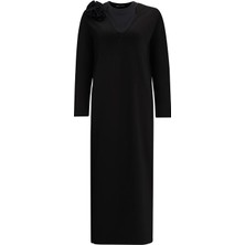 Eskişehir Mağazacılık T25Y-4041 Mıssdalıda Çiçek Broşlu Triko Elbise