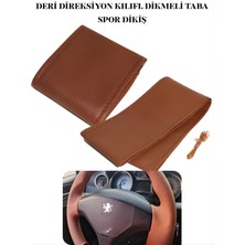 Hyundai Coupe Deri Direksiyon Kılıfı Prime Kalite, Dikmeli Taba Spor Dikiş