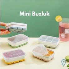 Yapışmaz Kapaklı Mini Buzluk  6 Bölmeli Kolay Çıkarılabilir Küp