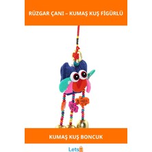 Letsii Renkli Kumaş Kuş Figürlü Boncuk Detaylı Dekoratif Rüzgar Çanı
