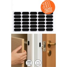 Trend Kulp 30'lu Yapışkanlı Siyah Eva Dolap Çekmece Kapağı Ses Stoperi Tamponu Koruyucu Engelleyici 22 mm Oval