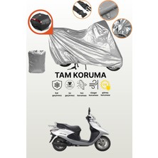 Dokaca Gri Arka Çanta Uyumlu Honda Spacy 110 Uyumlu Motor Brandası, Koruyucu Örtü