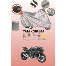 Dokaca Gri Arka Çanta Uyumlu Kawasaki Ninja H2 Uyumlu Motor Brandası, Koruyucu Örtü