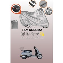 Dokaca Gri Arka Çanta Uyumlu Yuki Risotto 125 Uyumlu Motor Brandası, Koruyucu Örtü