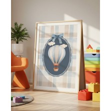 Fuart.Co Vintage Mavi Balon Dijital Baskı Vintage Poster (Çerçevesiz) VIFU