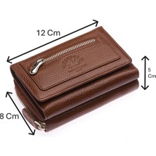 Westpolo Saxa Kağıt Para ve Bol Kart Bölmeli Hakiki Deri Kadın Kartlık Cüzdan - Fındık