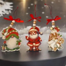 Hayaller Dükkanı Boncuklu 3 Lü Yılbaşı Süsü Noel Babalar