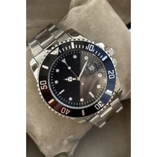 Leerybee Gümüş Renk Çelik Kordon Erkek Kol Saati Siyah Özel Kutusunda Klasik Erkek Kol Saati Hediye