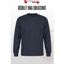 Selçuklu Plus O (Bisiklet) Yaka Sweatshirt – Lacivet 2 İplik Kumaş, Uzun Kollu Rahat İş Elbisesi