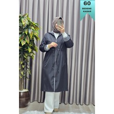 Elmas Tesettür Kadın Tesettür Giyim Büyük Beden Fransız Boy Mevsimlik Trençkot