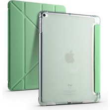 Tekno Grup Apple iPad 9.7 2017 (5.nesil) Kılıf Zore Tri Folding Kalem Bölmeli Standlı Kılıf-Açık Yeşil