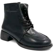 Beyaz (Park Moda) Riyad Termo Kaymaz Taban Bağcıklı&fermuarlı Günlük Kadın Bot Siyah