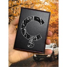 Nurdic Ç Harfi Mermer Ruhsat Kabı Logolu Oto Ruhsat Kılıfı Vinleks Deri Dikişli Araç Ruhsat Koruyucu