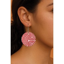 Nurdic Kadın Küpe Desenli Stilist Kancalı 3.5X5CM Yuvarlak Şeffaf Küpe Alfreda