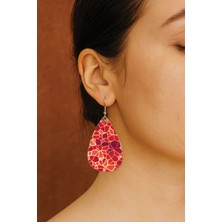 Nurdic Kadın- Küpe Desenli Stilist Kancalı Baskılı Küpe Damla Şeffaf Felicita