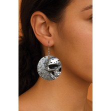 Nurdic Kadın Küpe Desenli Stilist Kancalı 3.5X5CM Yuvarlak Şeffaf Küpe Çete