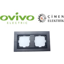 MCM Group Manyatik Gri Ikili Çerçeve Quantum - Priz ve Anahtar Için Uyumlu Çerçeve