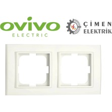 MCM Group Beyaz Ikili Çerçeve - Priz ve Anahtar Için Uyumlu Çerçeve