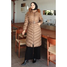 Kapşonlu Şişme Mont Taba 6155