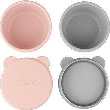 Kut Fly Silikon Kapaklı Mini Kase 2'li Pinky Pink-Gri