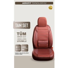 AG Store Volkswagen Polo Yeni Uyumlu Yarı Deri Oto Koltuk Kılıfı Ön/arka Set Elix Seri Tarçın