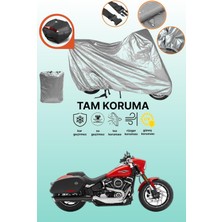 Dokaca Gri Arka Çanta Uyumlu Harley-Davidson Softail Sport Glide Uyumlu Motor Brandası, Koruyucu Örtü