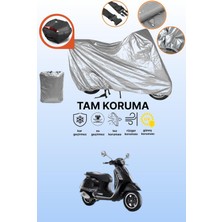 Dokaca Gri Arka Çanta Uyumlu Vespa Gts 250 Uyumlu Motor Brandası, Koruyucu Örtü
