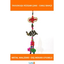 Letsii Tavuskuşu Tasarımlı Renkli Metal Rüzgar Çanı