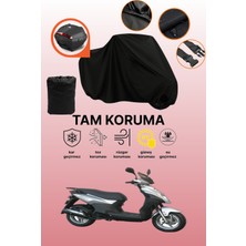 Dokaca Siyah Arka Çanta Uyumlu Sym Symply 125 Uyumlu Motosiklet Brandası, Koruyucu Örtü