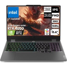Lenovo Loq 15IRX9 I7-13650HX 8 GB 4 Tbssd 6gb RTX4050 15.6" 144Hz Fhd Windows 11 Pro Gaming Laptop 83DV0117TRAT55